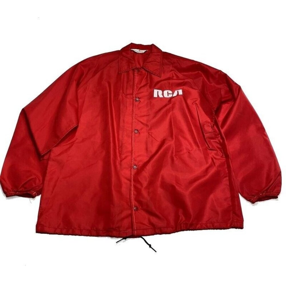 VTG RCA‎ Victor Record Label Snap Jacket L Duckster Sportswear Radio Music 1960s